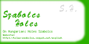 szabolcs holes business card